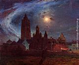 The Bourg-de-Batz Church under the Moon by Ferdinand Loyen Du Puigaudeau